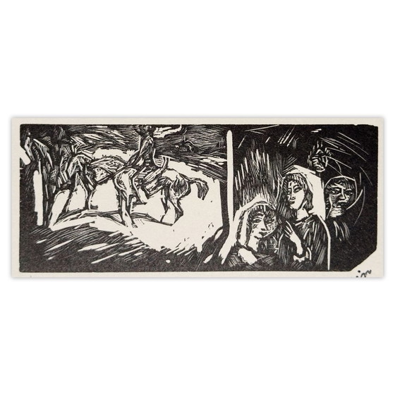 Jules Pascin Houtsnede Filles Et Cavaliers 1960 – Litho's & Zeefdrukken, Paper (photo 2 of 5)