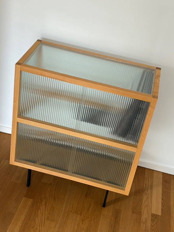 HKLiving Cupboard with Ribbed Glass, Storage cabinet, Wood, Brown, Modern (photo 3 of 7)