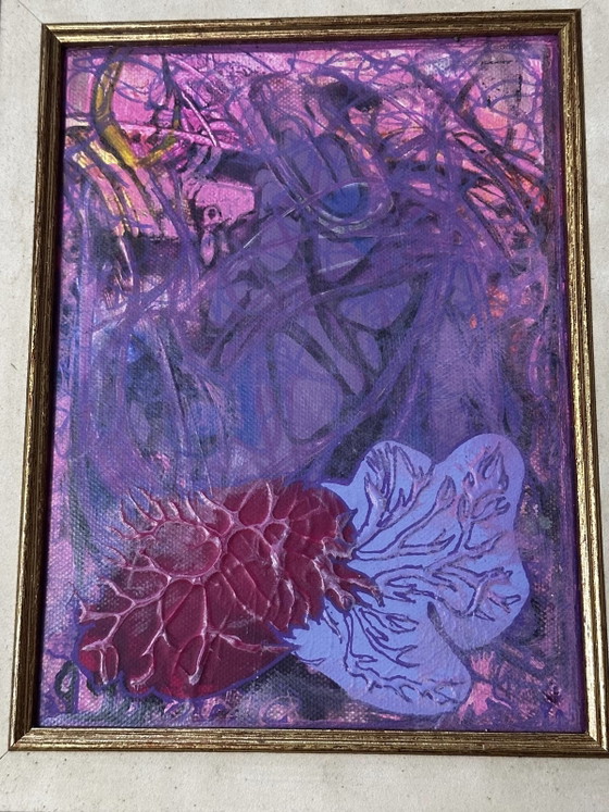 Abstract painting signed Bernard Ledain (1944–2024), mixed media on canvas – Paintings & Drawings (photo 3 of 15)