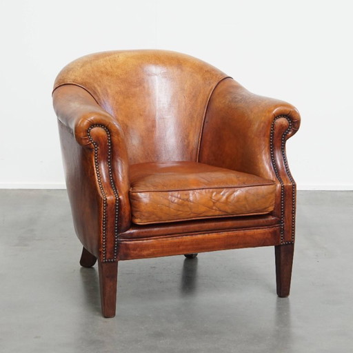 Fauteuil club en peau de mouton