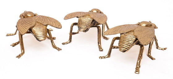 Set van 3 gouden vliegenasbakken – Decoratieve objecten, Metal, Gold (photo 3 of 8)