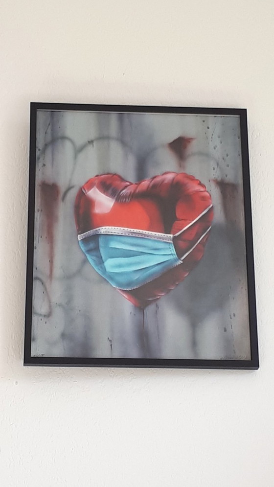 Image 1 of ONEMIZER - L'amore è la chiave - Litografia artistica incorniciata