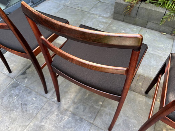 4x Arne Vodder Palisander 430 Esszimmerstühle und Esstisch Sibast – Textile, Wood (photo 10 of 13)