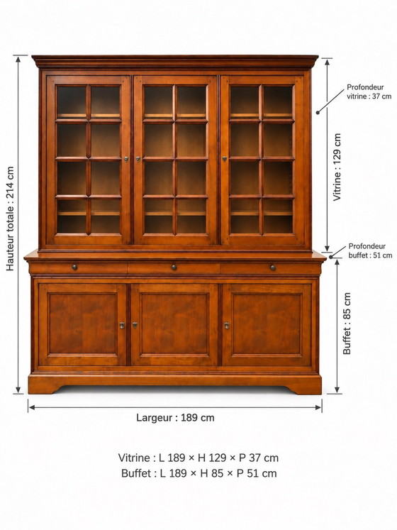 French Louis-Philippe style solid fruitwood Bookcases, Brown (photo 3 of 15)