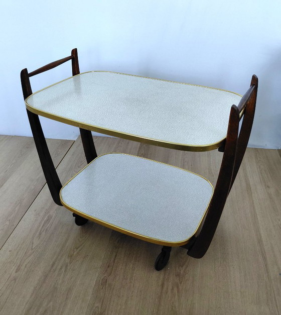 Image 1 of Art deco serving trolley with two trays