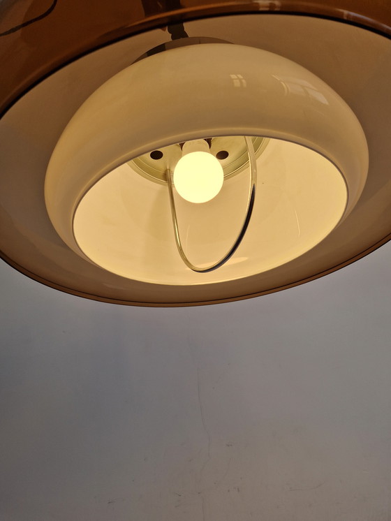 Image 1 of Vintage XL hanging lamp mushroom chrome Dijkstra design