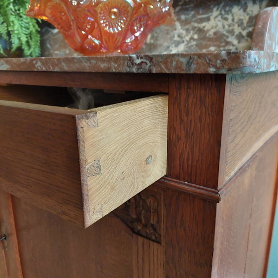 Image 1 of Antique French sideboard with marble top