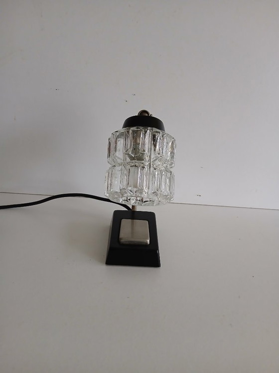 Lampada da Comodino, Lampada da Tavolo, Richard Essig, Vintage, Lampade da tavolo, Metallo, Vetro, Nero (foto 5 di 7)