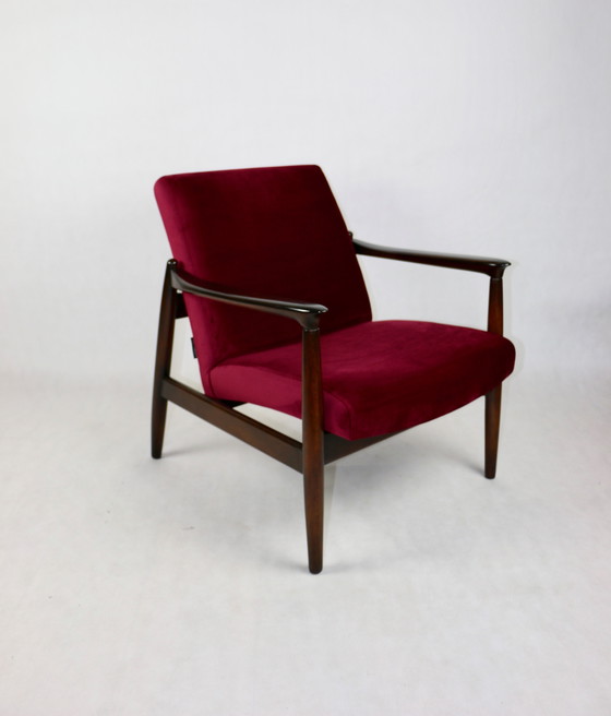 Image 1 of Burgunderfarbener Gfm-064 Samt-Sessel von Edmund Homa, 1970er Jahre