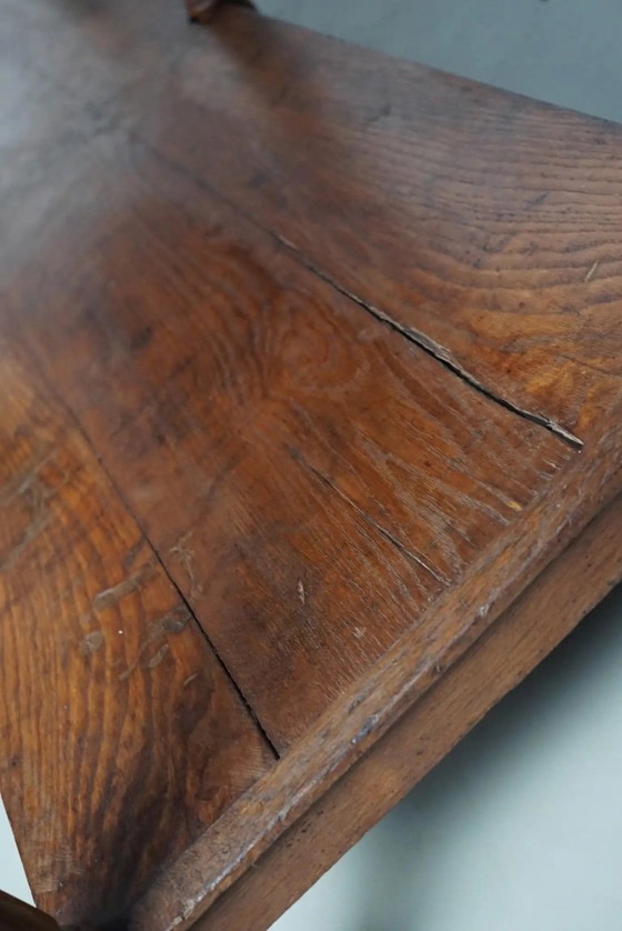 Image 1 of Antiker französischer Konsolentisch/Beistelltisch aus Eichenholz aus dem 19. Jahrhundert (rustikaler Stil)