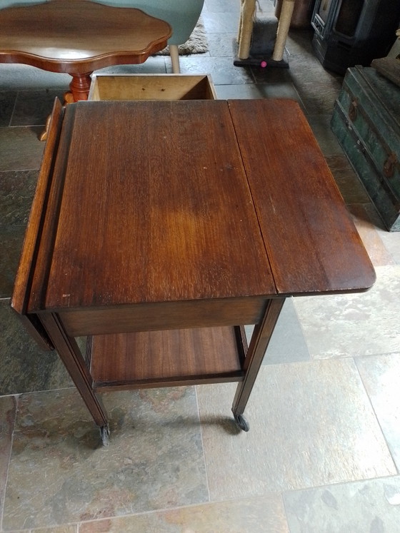 Teetisch / Beistelltisch mit Schublade / Klapptisch – Beistelltische, Wood (photo 7 of 11)