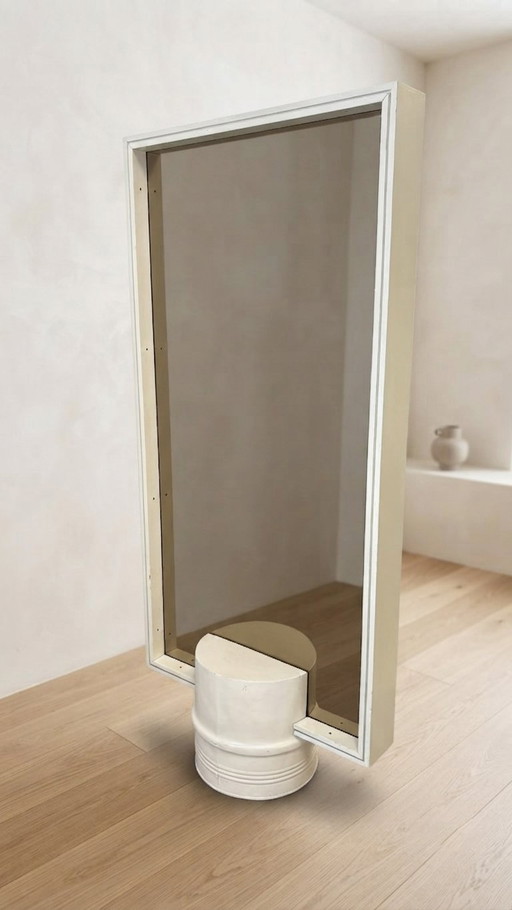 Mid-Century Modern Double-Sided Hall Stand with Mirror & Coat Hooks, 1960s, Europe
