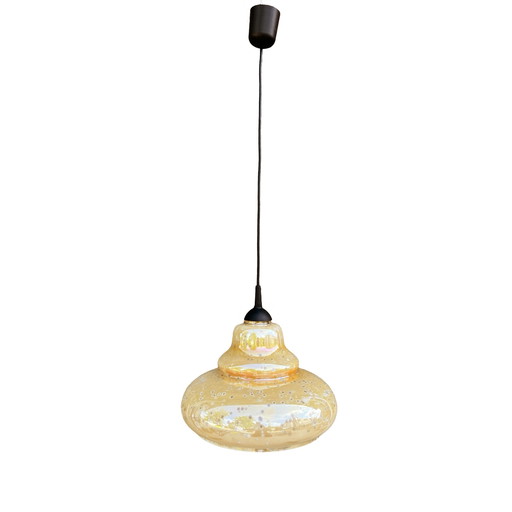 Opalescent Glass Pendant Lamp, Narva Leuchen, Germany, 1970s