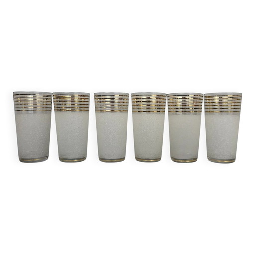 6 vasos de agua / vasos de naranjada esmerilados