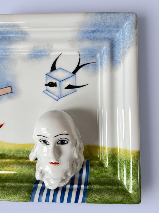 Image 1 of Surrealist porcelain wall plaque, Royal Dux, Czechoslovakia 1980s