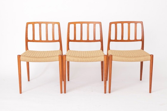 Image 1 of Set di 6 sedie Niels Otto Møller Model 83 - Sedie da pranzo danesi in teak, 1974 | Design moderno di metà secolo