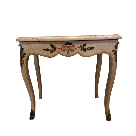 Image 1 of Vintage painted table marble top