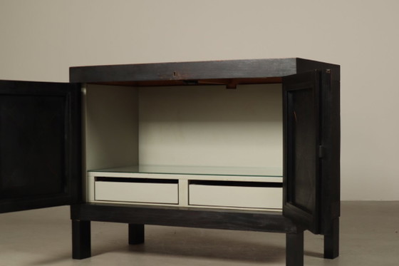 Jean Batenburg für MI Brutalistischer Getränkeschrank aus Ebonisiertem Eichenholz, Belgien, 1960er – Wood (photo 5 of 16)