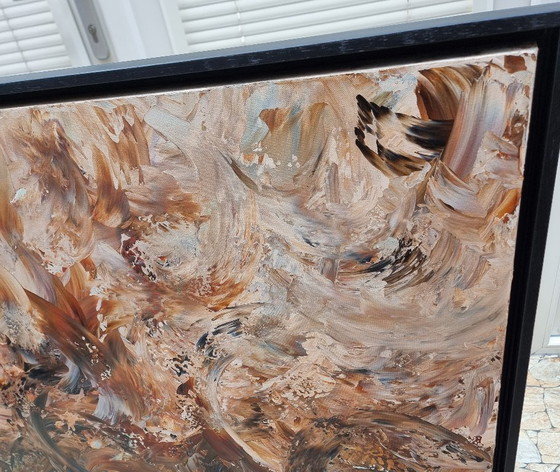 Image 1 of Cuadro abstracto moderno hecho a mano contemporáneo 100x100 cm