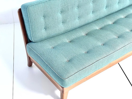 Vintage Scandinavian Mid-Century Daybed, Couches, Wood, Textile, Blue, Mid Century Modern (photo 5 of 15)