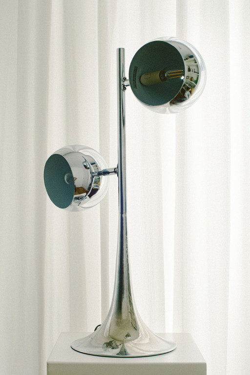 Space Age Chrome Eyeball Lamp, Style of Goffredo Reggiani, 1970s