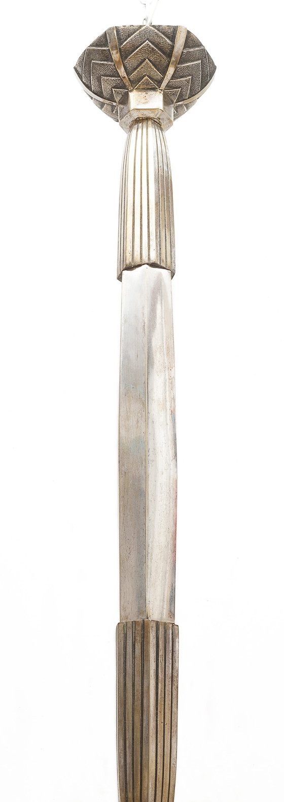 Image 1 of Art Deco Kronleuchter aus versilbertem Messing, 1920