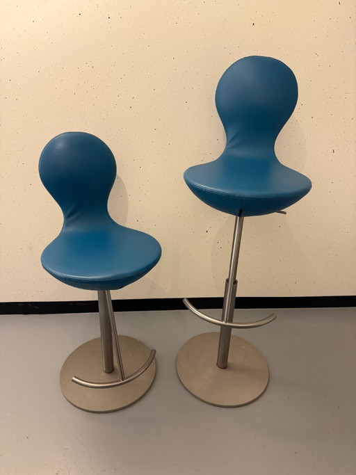 2x Varier Eight (Stokke) Bar Krukken – barkrukken, Leather, Metal (photo 2 of 7)
