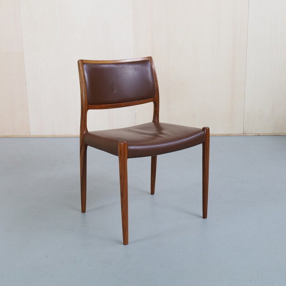 Image 1 of Set of 6 vintage leather chairs by Niels Møller for J.L. Møllers Møbelfabrik, 1960