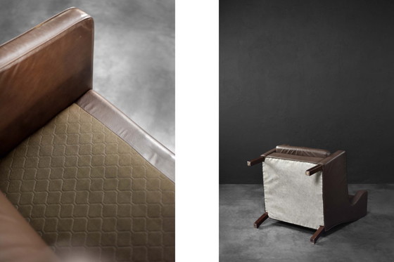 Image 1 of Poltrona danese moderna in pelle marrone di metà secolo, anni '60