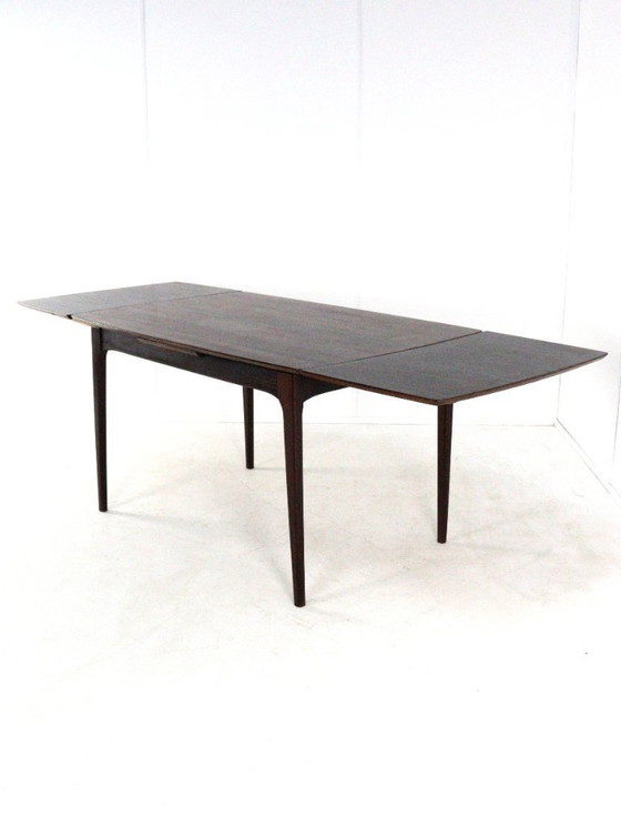 Image 1 of Rosewood rectangular extendable dining table 'Goes' vintage