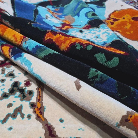 Alfombra Sam Francis SF-312 – Lana de seda anudada a mano sobre algodón – 205 x 290 cm (81 x 114 pulgadas) (photo 11 of 12)