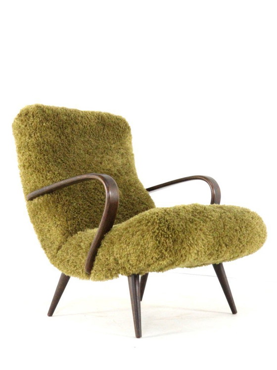 Image 1 of Vintage fauteuil Doodly gestoffeerd harig fluffy
