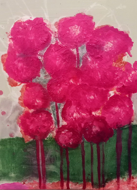 Image 1 of T van Steenbergen « Reste avec moi », nouvelle peinture acrylique
