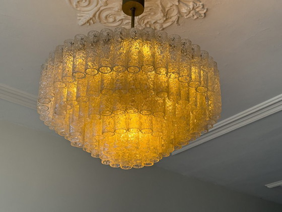 Image 1 of Doria Leuchten Lampadario in vetro smerigliato – 16 luci, ca. 180 elementi in vetro