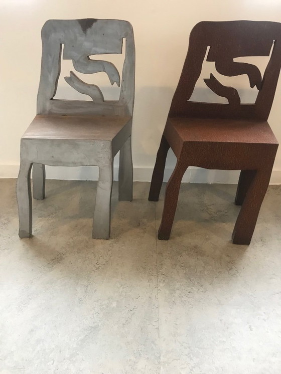 Image 1 of Klaas Gubbels, iron oxidized chair object