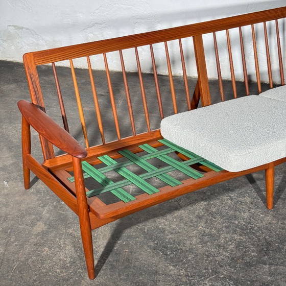 John Bone Teakhouten loungeset met twee fauteuils, volledig gerenoveerd. – 3-5 zitsbanken, Textile (photo 17 of 21)