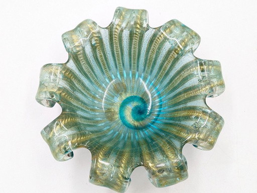 Attr. Barovier Murano glass - centerpiece with gold leaf inserts