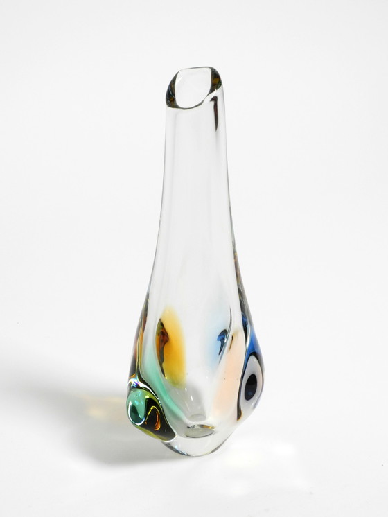 Image 1 of Two beautiful crystal glass vases from the 1960s by Miroslav Klinger for Bohemia Glass - Made in Czech