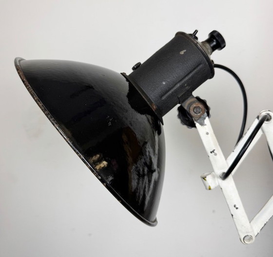 Image 1 of Lampada da parete industriale a forbice in smalto nero, anni '50