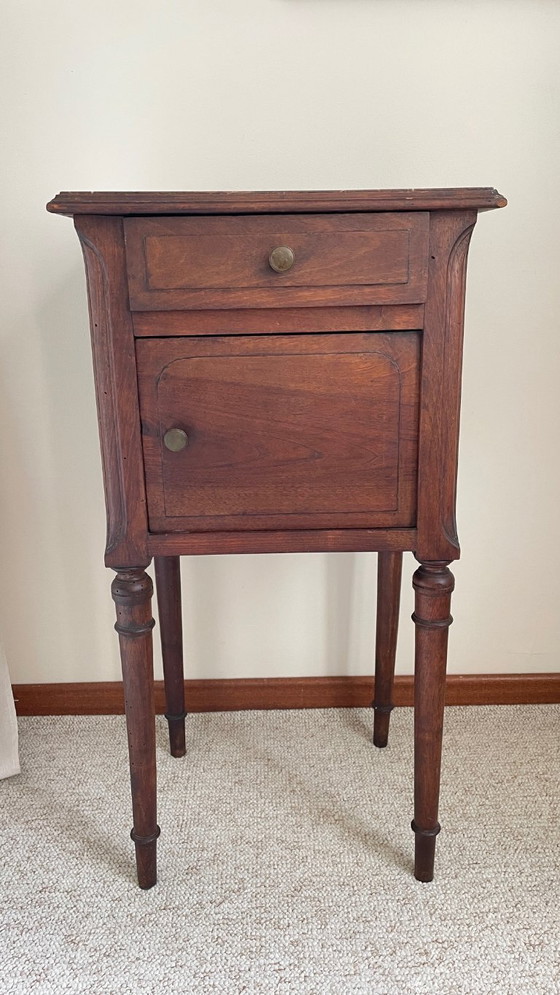 Image 1 of TABLE de Chevet Ancienne MARBRE et Bois