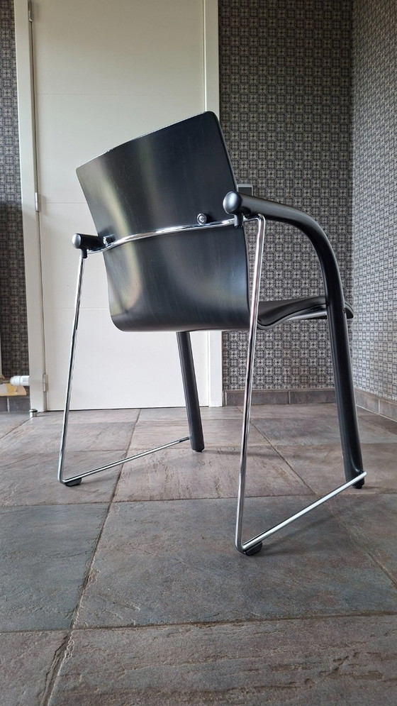 2x Thonet S320 Lederen Stoel – Sillones, Leather, Wood (photo 4 of 12)