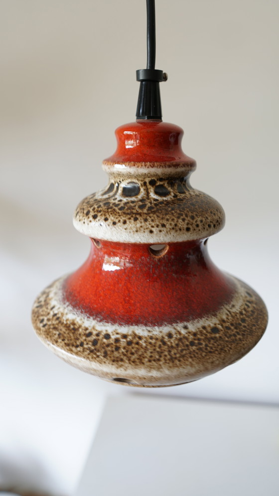 Image 1 of Vintage dikke lava keramiek Herda hanglamp - jaren 1970