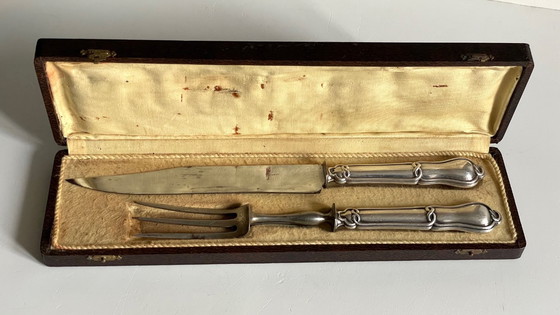 Image 1 of COUVERTS à Viande Argent et Métal argenté PARIS France