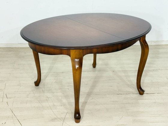 Eleganter Mid Century Esstisch / Vintage Küchentisch / ausziehbarer Tisch / Runder Chippendale Esstisch (photo 8 of 19)