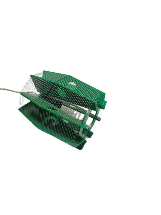 Vintage Pending Lamp by Huta Sedzimira in Cracow, Poland, 1980s – Pendant lamps, Plastic, Textile (photo 9 of 11)