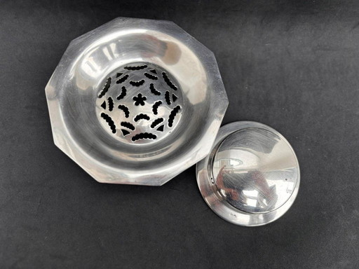 Piatto per arricciare il burro Coquillor vintage: acciaio inossidabile Art Déco, prodotto in Francia