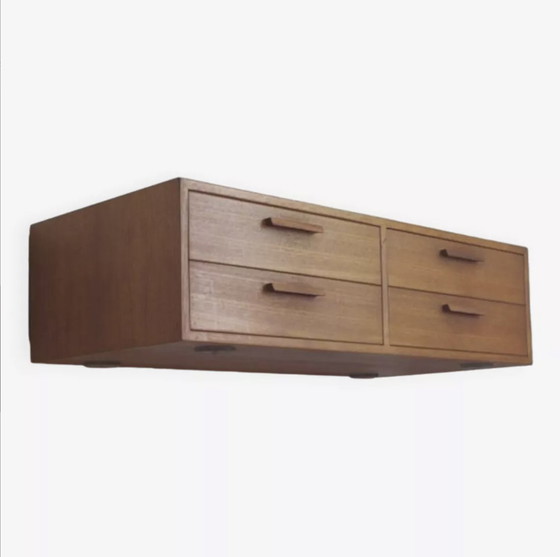 Image 1 of Teak Wall Drawer Module By Kai Kristiansen For Feldballes Møbler, 1960s