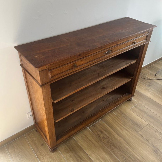 Image 1 of Offenes Sideboard/Vitrinenschrank aus Eiche im Landhausstil, 1930/50