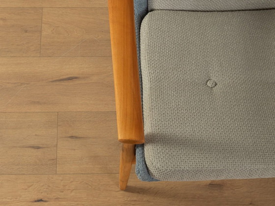 Image 1 of 1950s wingback armchair in two-tone look, cherry wood, newly upholstered