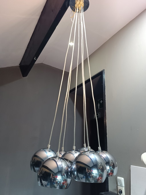 Pendant lamp with 7eyball bulbs retro style